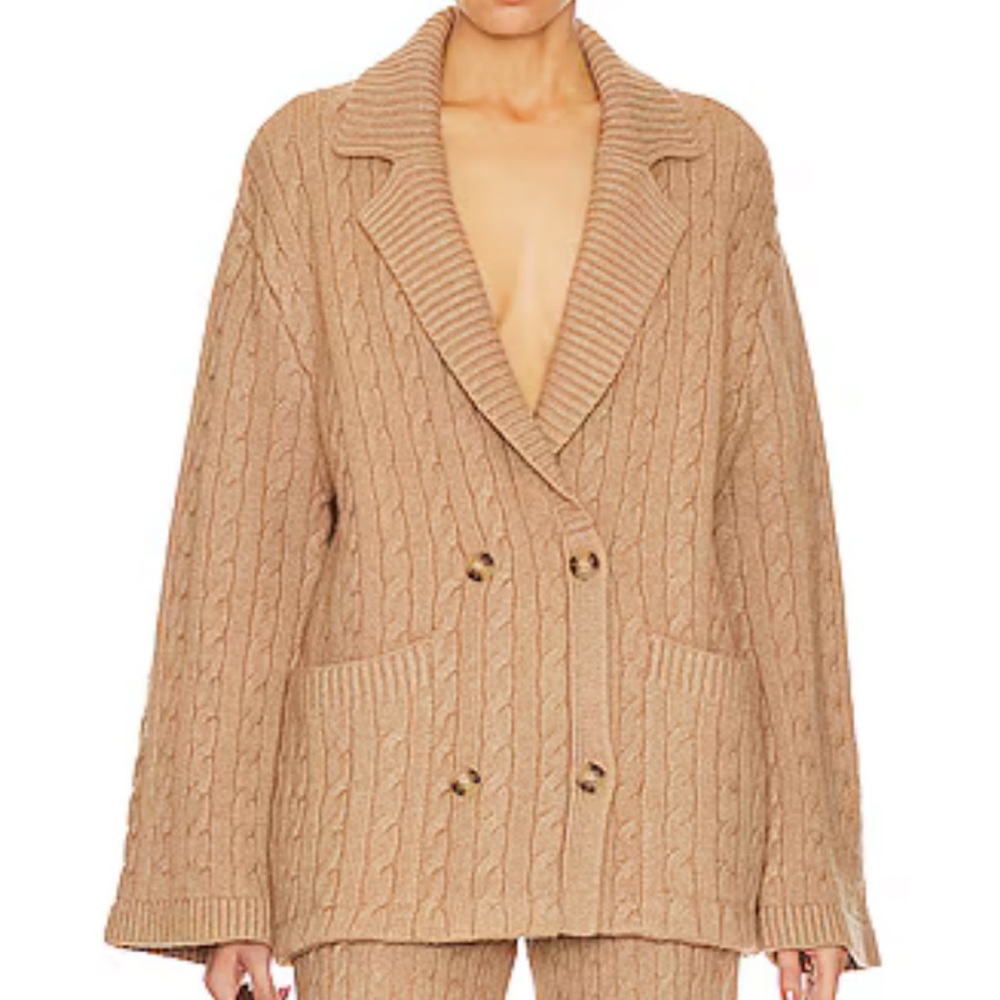 HELSA Nalini Cable Cardigan in Cinnamon